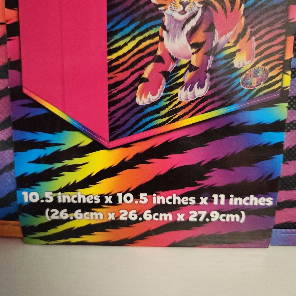 Lisa Frank Storage Bin Kids 10.5x10.5x11 Rainbow Tiger Hunter Animal Print Decor